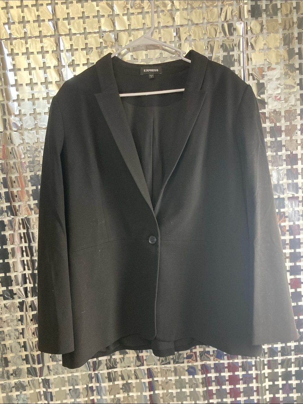 Express Black Single-Button Tailored Blazer